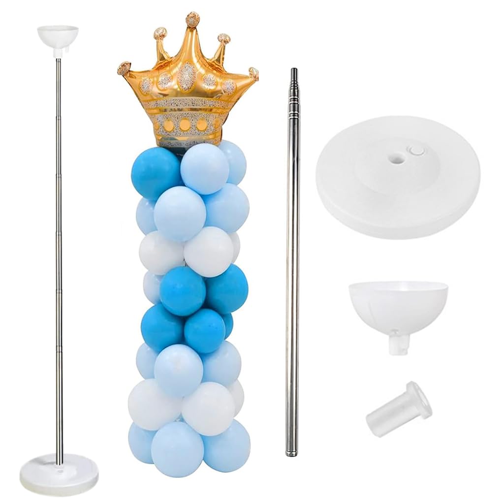 HASTHIP 6.5Ft Adjustable Metal Balloon Column Stand Kit, 2M Retractable Metal Tower, DIY Assemble for Birthday, Wedding, Baby Shower, Graduation, Party Decorations HASTHIP 6.5Ft Adjustable Metal Balloon Column Stand Kit, 2M Retractable Metal Tower, DIY Assemble for Birthday, Wedding, Baby Shower, Graduation, Party Decorations